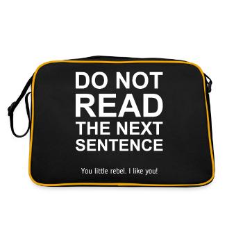 Do not read the next sentence - You little rebel - Retro Bag - black/gold - Back