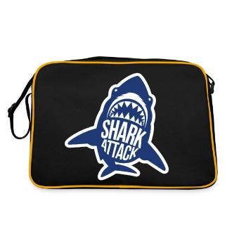 Requin Attaque de requin Amoureux de la mer - Sac Retro - noir/or - Dos