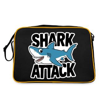 Requin Attaque de requin Amoureux de la mer - Sac Retro - noir/or - Dos