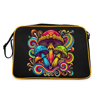 Champignons psychédéliques colorés - Sac Retro - noir/or - Dos