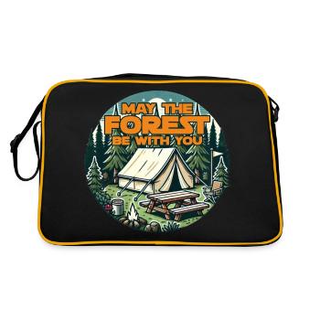 Möge der Wald mit dir sein - Retro Tasche - Schwarz/Gold - Hinten