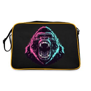 Tête de gorille furieux en style pop art - Sac Retro - noir/or - Dos