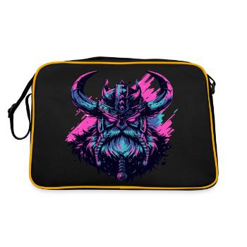 Viking head in pop art style - Retro Bag - black/gold - Back