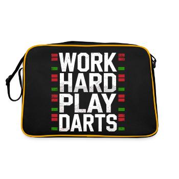 Travailler dur Jeu Fléchettes Joueur de fléchettes Sport - Sac Retro - noir/or - Dos