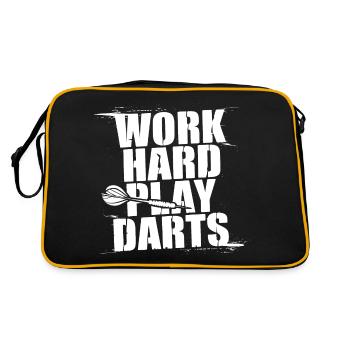 Travailler dur Jeu Fléchettes Joueur de fléchettes Sport - Sac Retro - noir/or - Dos