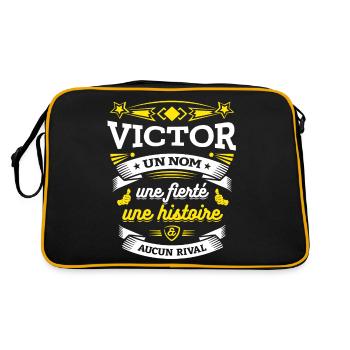 VICTOR UN NOM UNE FIERTÉ AUCUN RIVAL - Sac Retro - noir/or - Dos