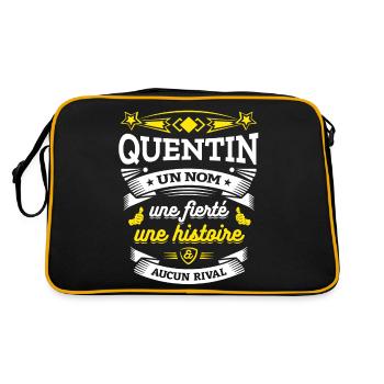 QUENTIN UN NOM UNE FIERTÉ AUCUN RIVAL - Sac Retro - noir/or - Dos