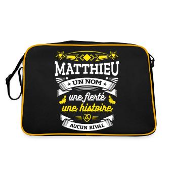MATTHIEU UN NOM UNE FIERTÉ AUCUN RIVAL - Sac Retro - noir/or - Dos