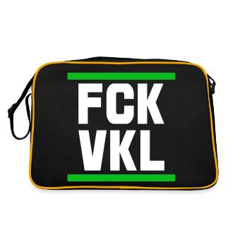 Contre les voyelles FCK VKL Dire Citation - Sac Retro - noir/or - Dos
