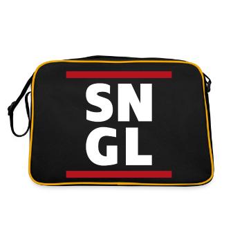 Typographie SNGL unique disant citation - Sac Retro - noir/or - Dos