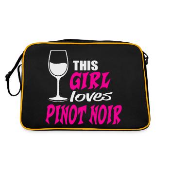 This Girl loves Pinot Noir Red Wine Saying - Retro Bag - black/gold - Back
