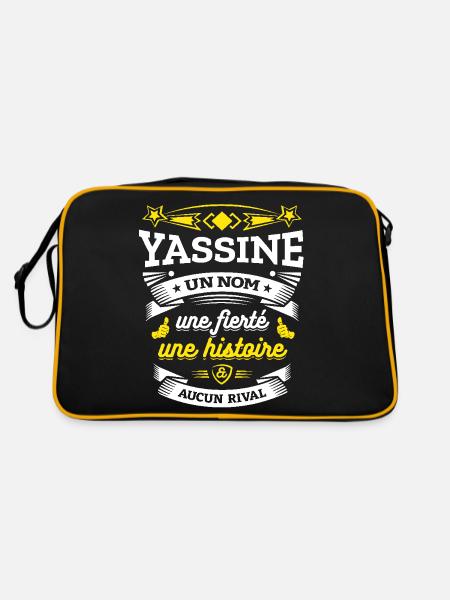 YASSINE UN NOM UNE FIERTÉ AUCUN RIVAL - Sac Retro - noir/or - Dos