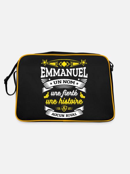 EMMANUEL UN NOM UNE FIERTÉ AUCUN RIVAL - Sac Retro - noir/or - Dos