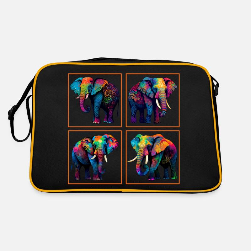 Colorful Elephant Elephant Animal Lovers Retro Bag
