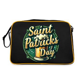Saint Patrick`s Day Beer - Retro Tasche - Schwarz/Gold - Hinten