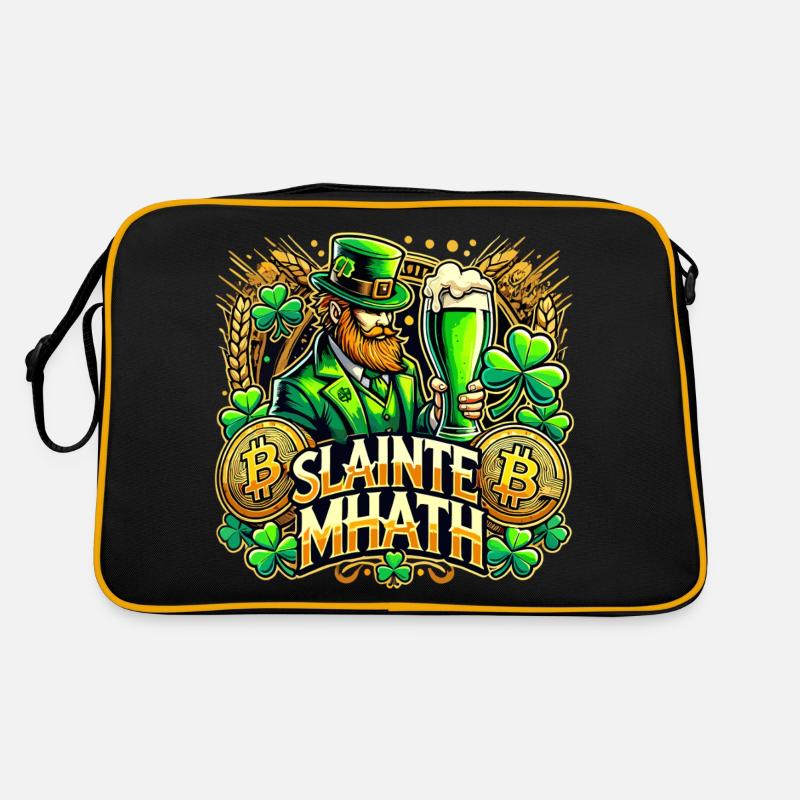 Cadeau Bitcoin de la Saint-Patrick Slainte Mhath Sac Retro