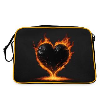Black Burning Heart - Retro Bag - black/gold - Back