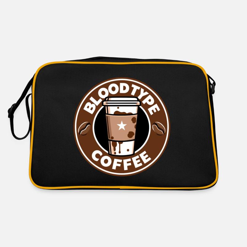 Blutgruppe Kaffee Cartoon Geschenk Retro Tasche