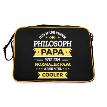 PHILOSOPH PAPA: COOL, VATERTAG, WEIHNACHTEN - Retro Tasche - Schwarz/Gold - Hinten