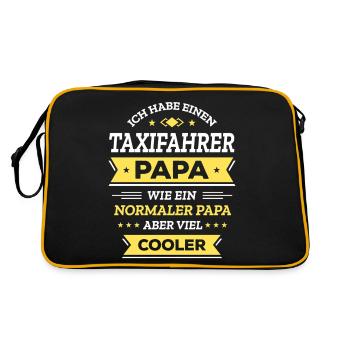 TAXIFAHRER PAPA: GEBURTSTAG WEIHNACHTEN VATERTAG - Retro Tasche - Schwarz/Gold - Hinten