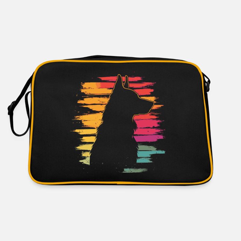 German Shepherd Silhouette Vintage Retro Bag