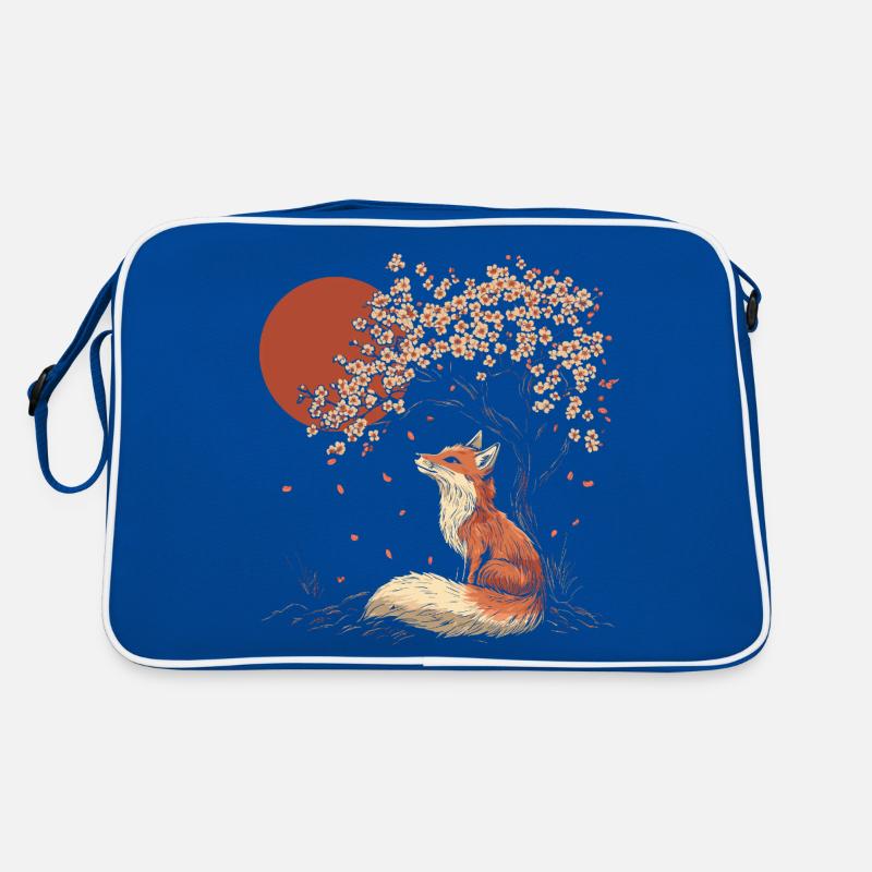 Fuchs Sakura Baum Kirchblüte Japan Retro Tasche