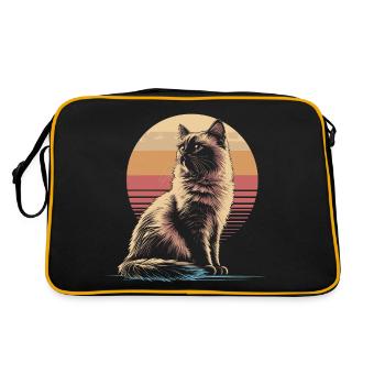 Silhouette de chat birman Vintage Sunset - Sac Retro - noir/or - Dos