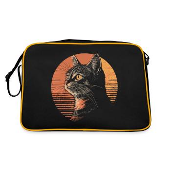 Carthusian Cat Vintage Silhouette Sunset - Retro Bag - black/gold - Back