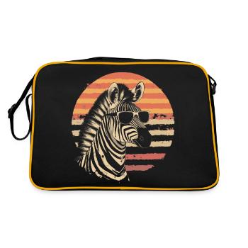 Zèbre avec lunettes de soleil Vintage - Sac Retro - noir/or - Dos