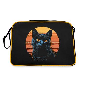 Chat Bleu Russe Vintage - Sac Retro - noir/or - Dos
