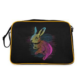 Lapin coloré à rayures rétro - Sac Retro - noir/or - Dos