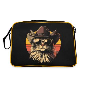 Chat Maine Coon avec lunettes de soleil - Sac Retro - noir/or - Dos
