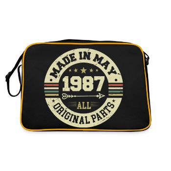 Mai 1987 Jahrestag Mai 1987 Geburtstag May 1987 - Retro Tasche - Schwarz/Gold - Hinten