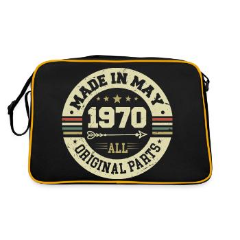 Mai 1970 Jahrestag Mai 1970 Geburtstag May 1970 - Retro Tasche - Schwarz/Gold - Hinten