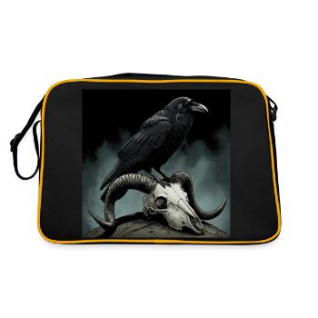 Mystic Raven - Retro Tasche - Schwarz/Gold - Hinten