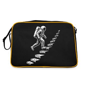 Astronaute dans les escaliers style spatial - Sac Retro - noir/or - Dos