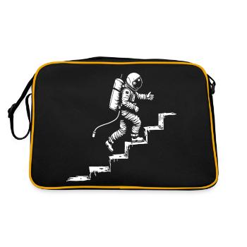 Astronaute dans les escaliers style spatial - Sac Retro - noir/or - Dos