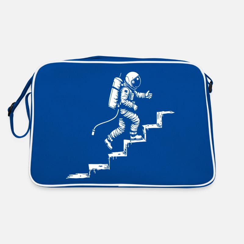 Astronaute dans les escaliers style spatial Sac Retro