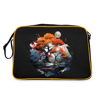 Autumn Moon Forest - Retro Bag - black/gold - Back