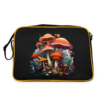 Forest mushrooms - Retro Bag - black/gold - Back