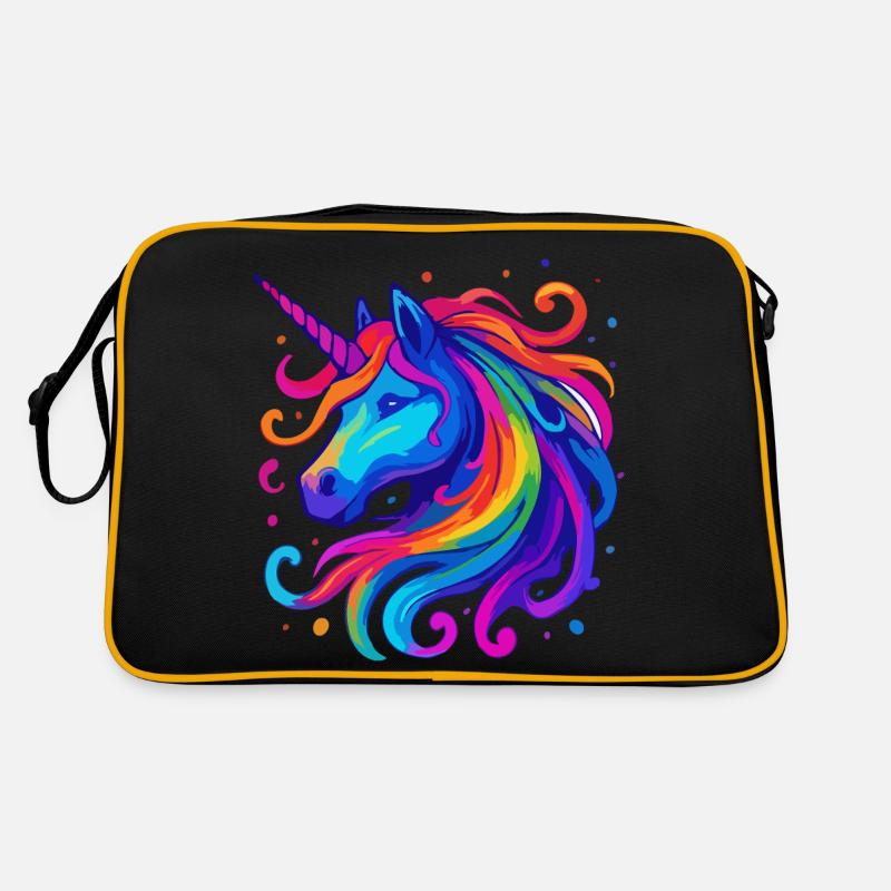Regenbogen Einhorn Retro Tasche