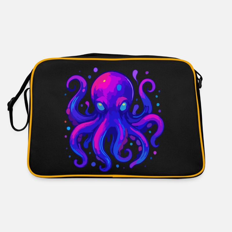 Neon Octopus Retro Bag