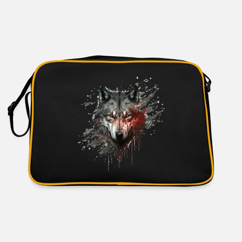Blutwolf - Retro Tasche - Schwarz/Gold