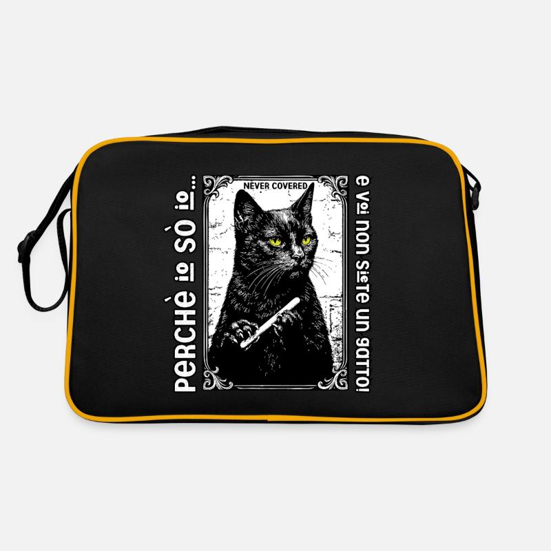Je sais que moi et vous ne sommes pas un chat ! - Sac Retro - noir/or