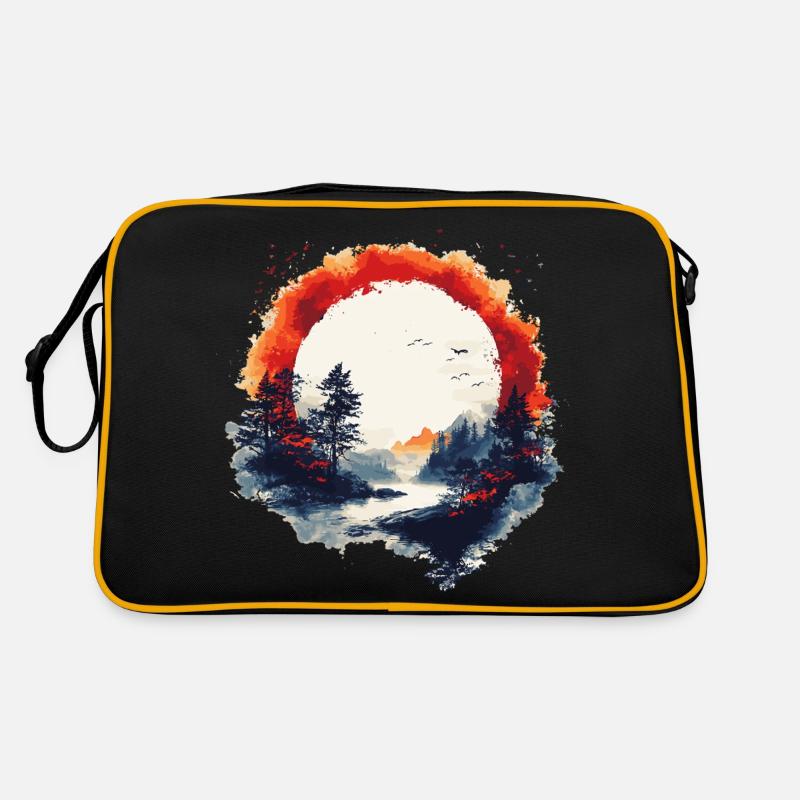 Herbstwald Retro Tasche