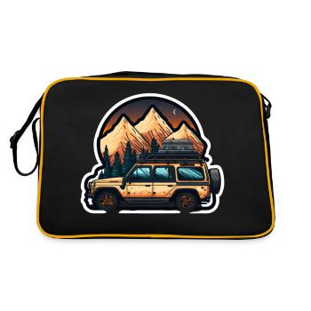 Roof tent car car SUV in the mountains retro - Retro Bag - black/gold - Back