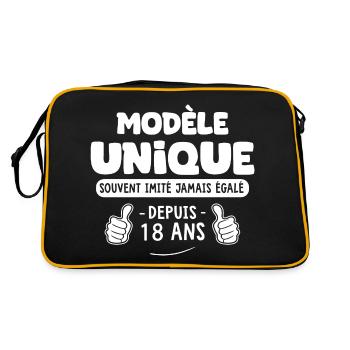 anniversaire 18 ans modèle unique -18 ans majorité - Sac Retro - noir/or - Dos