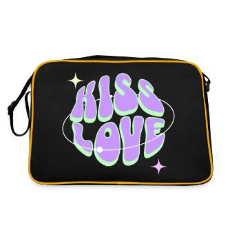 KISS LOVE - Retro Liebe - Retro Bag - black/gold - Back