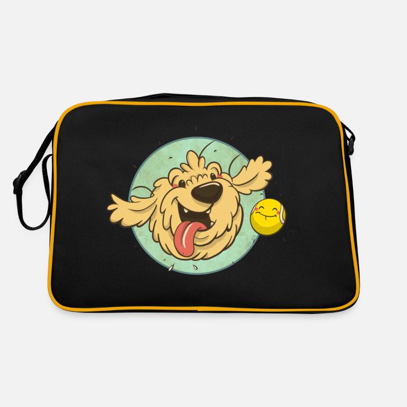 cockapoo Thor mit Tennisball Retro Tasche