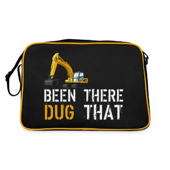 Excavator digger fun gift for kids - Retro Bag - black/gold - Back